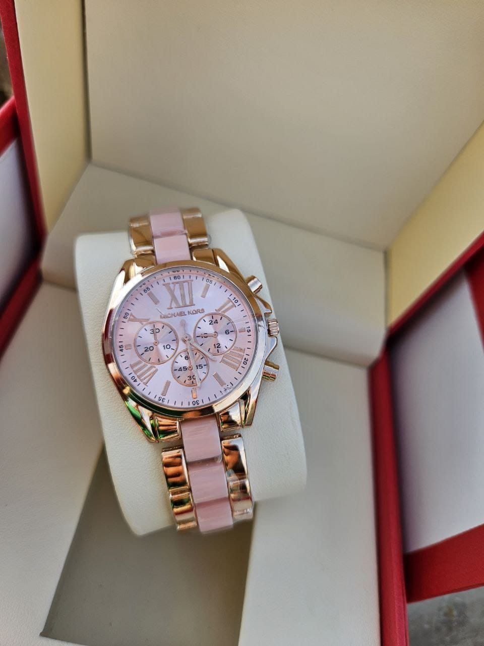 MICHAEL KORS Water Resistant Stainless Steel Ladies Watch - Gold Pink