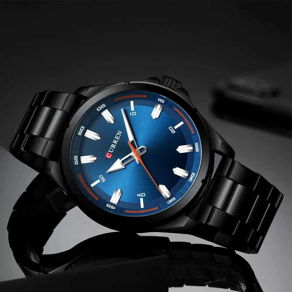 CURREN 8320 Stainless Steel Water Resistant Men's Watch - Black Blue
