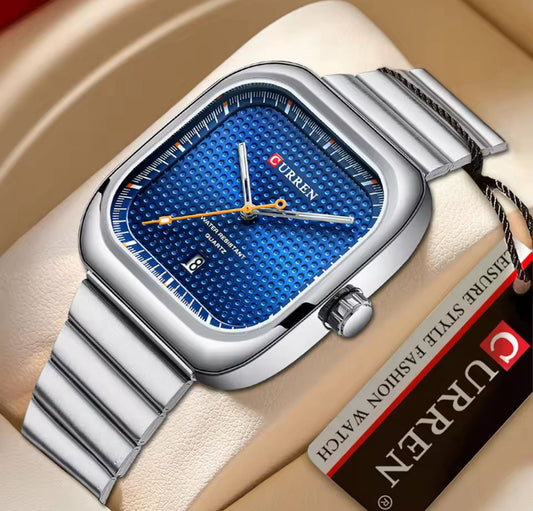 CURREN 8460 Water Resistant Stainless Steel Men's Watch - Silver Blue