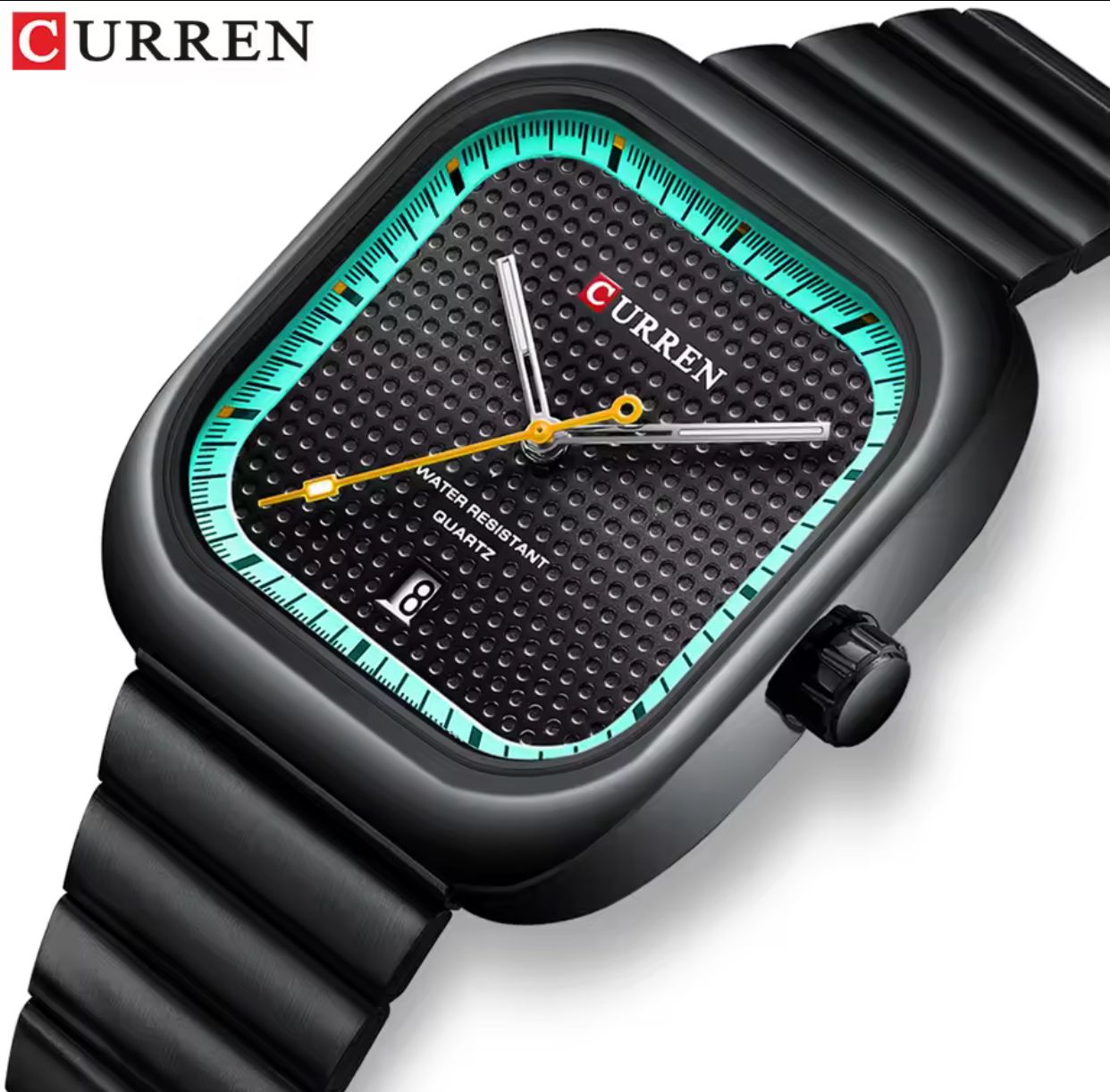 CURREN 8460 Water Resistant Stainless Steel Men's Watch - Black Green