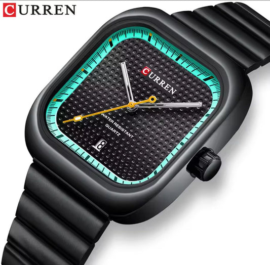 CURREN 8460 Water Resistant Stainless Steel Men's Watch - Black Green
