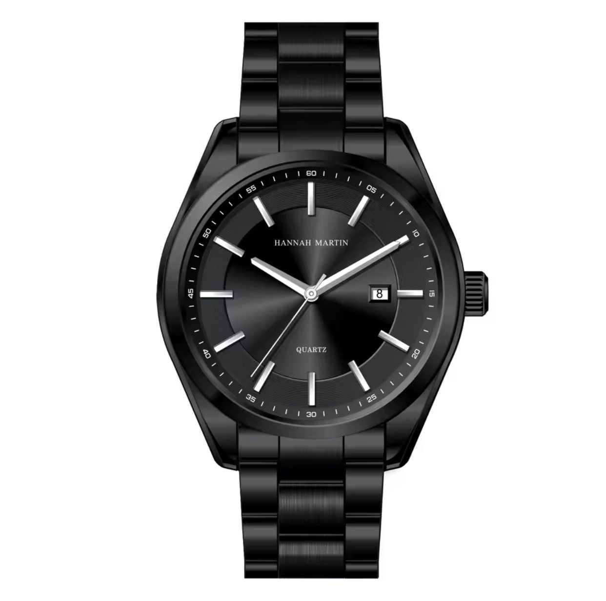 Hannah Martin 1381 Stainless Steel Water Resistant Men's Watch - Black