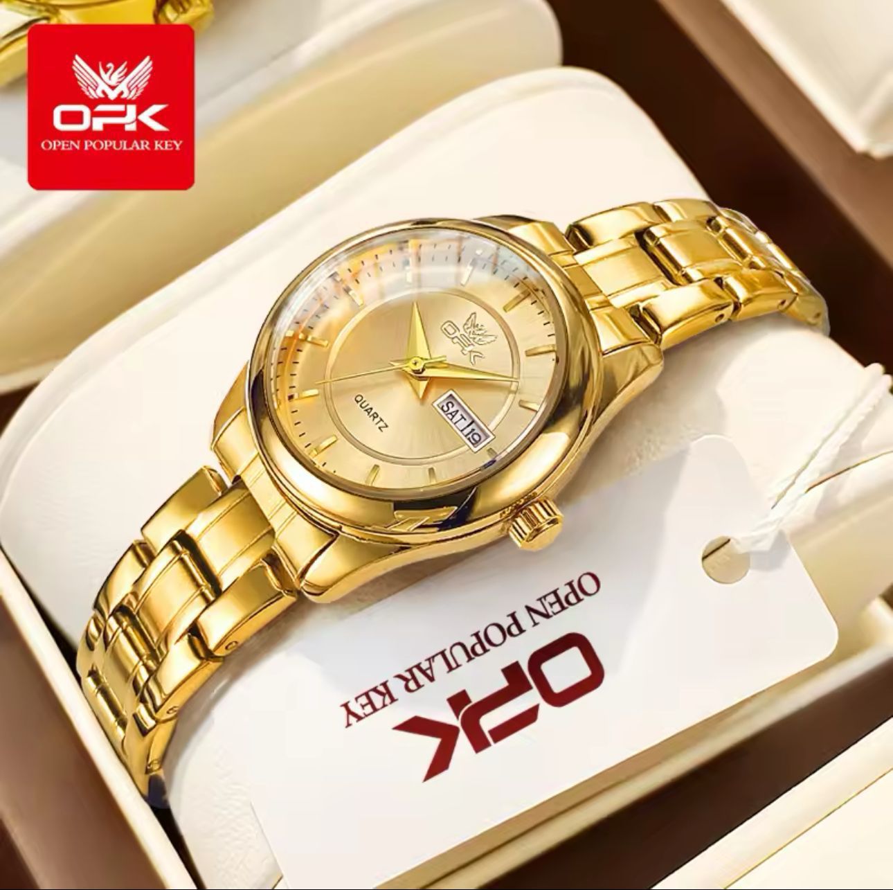 Day and Date Water Resistant Stainless Couple Watches