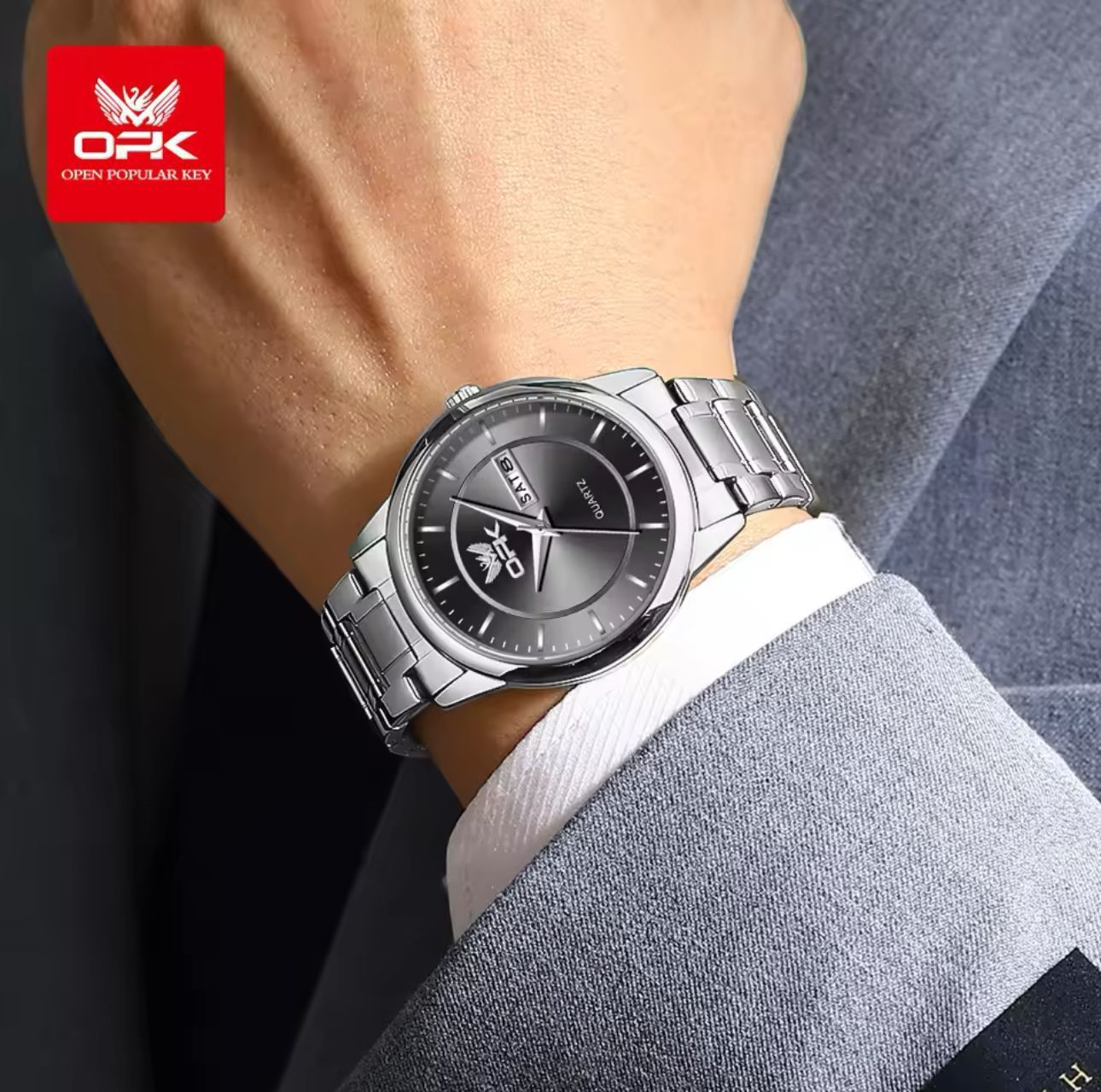 Day and Date Water Resistant Stainless Couple Watches