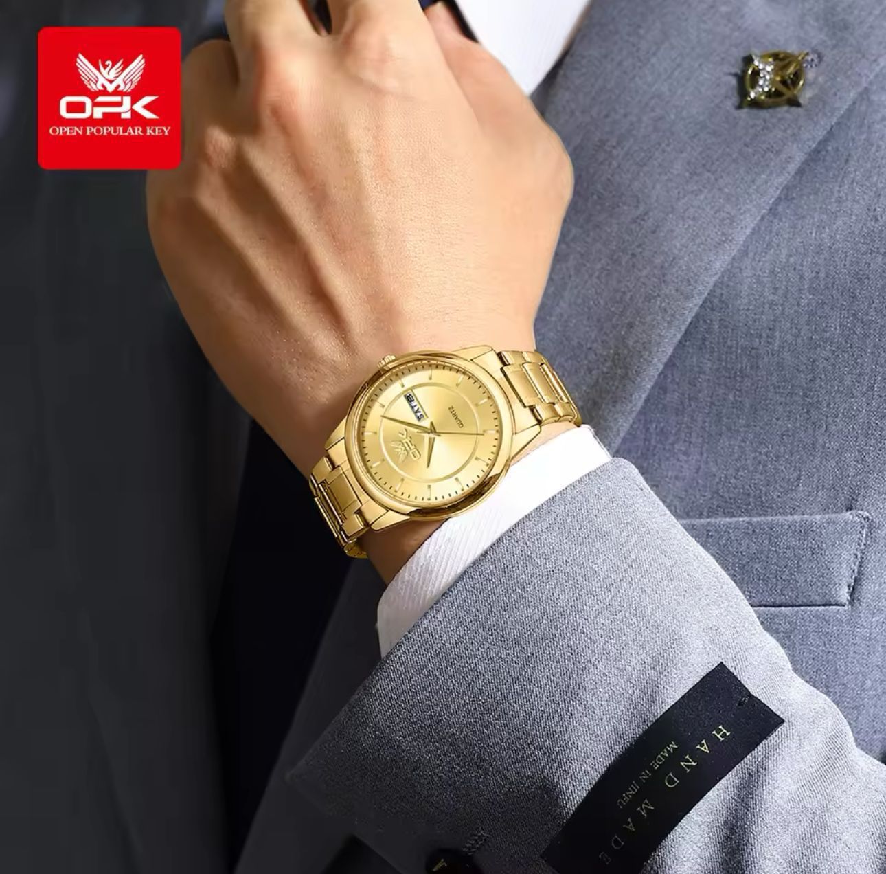 Day and Date Water Resistant Stainless Couple Watches