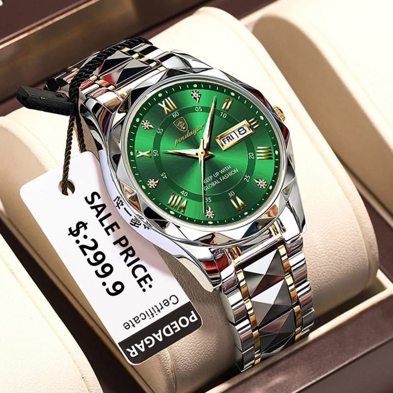 POEDAGAR Waterproof Stainless Steel Men's Watch