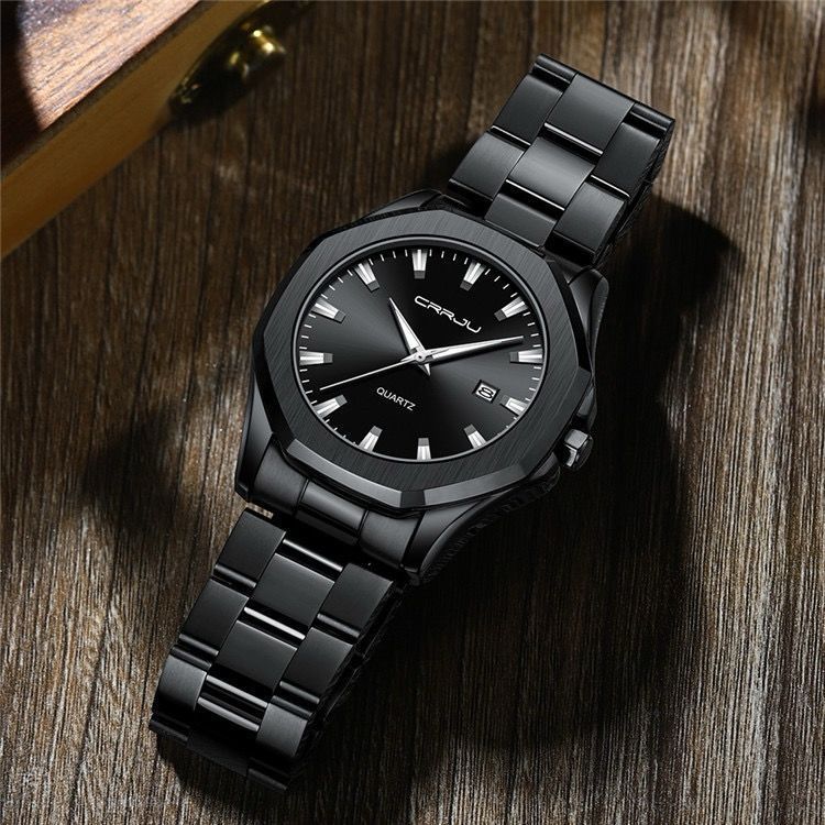 CRRJU Luminous Hands Water Resistant Stainless Steel Men's Watch