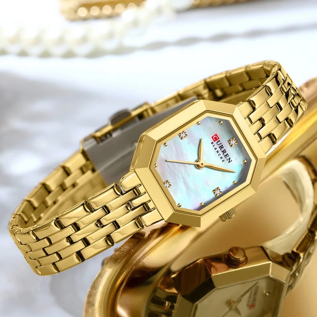 CURREN 9108 Stainless Steel Water Resistant Ladies Watch - Gold Blue