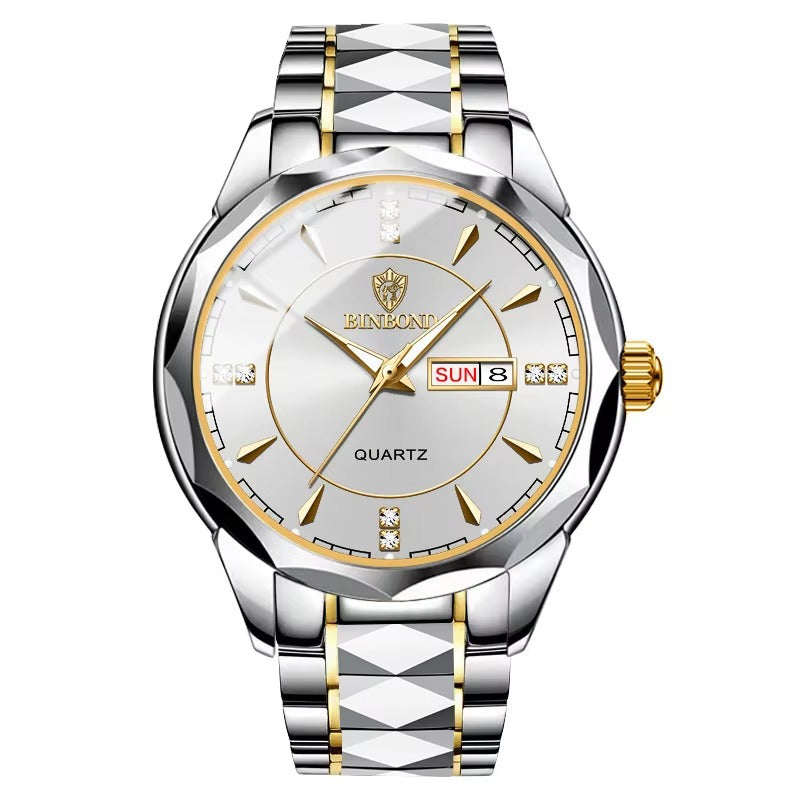 Day and Date Water Resistant Stainless Couple Watches