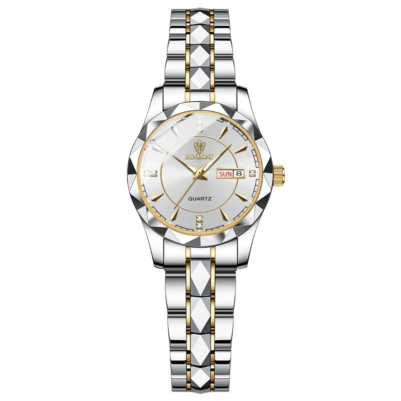 Day and Date Water Resistant Stainless Couple Watches