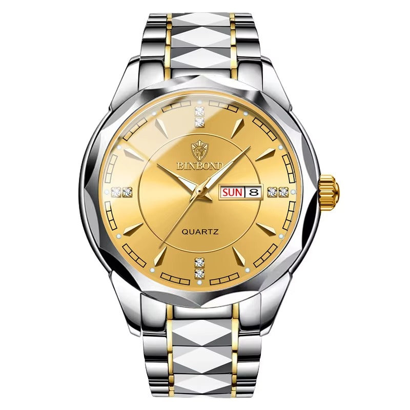 Day and Date Water Resistant Stainless Couple Watches