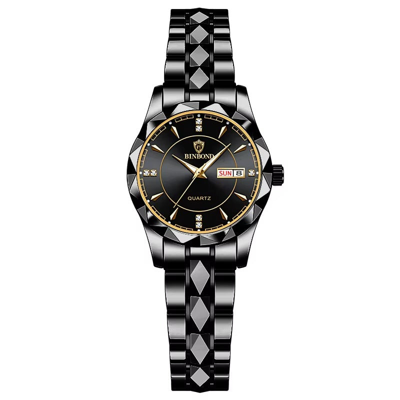 Day and Date Water Resistant Stainless Couple Watches