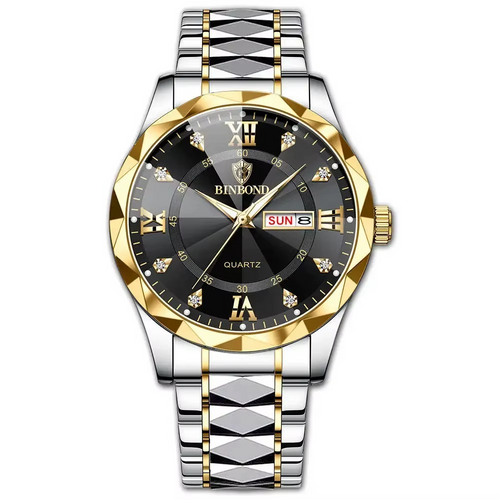 BINBOND 3D Glass Waterproof Luminous Men's Watch